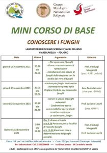 Locandina del Corso sui Funghi