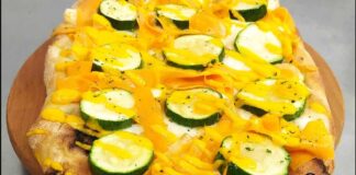 Pinsa crema di zucca salmone e zucchine