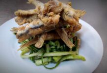 puntarelle e alici fritte