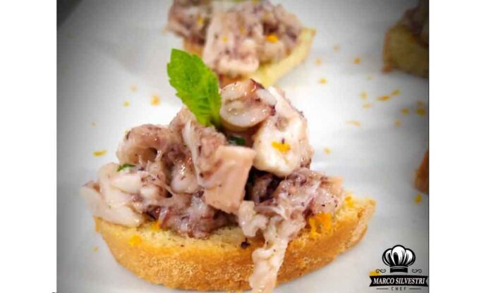 Crostini con il polpo